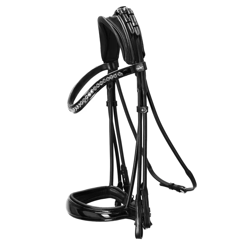 Schockemohle Kensington Bridle - Black/Patent/Silver